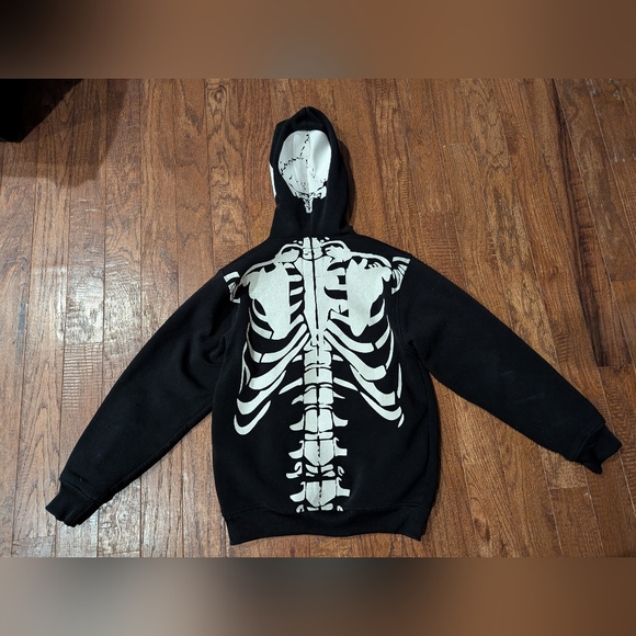 mecca clothing co skeleton Full face mask hoodie! Youth Size 10/12 - Picture 3 of 8